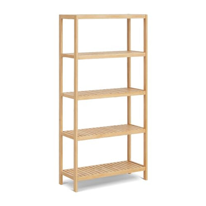 5-Tier Bamboo Freestanding Multi-use Shelf Unit Bookshelf Bookcase - size: 23.6''W 5-tier
