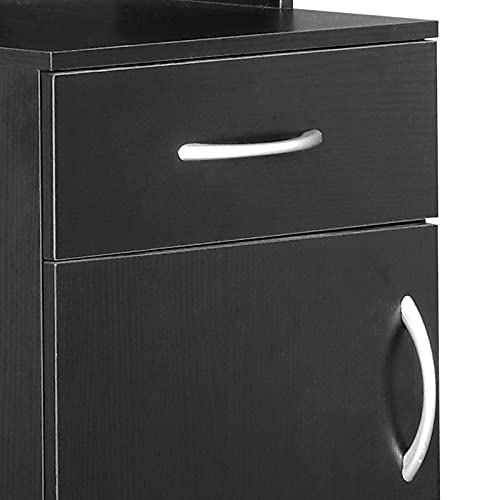 BNSPLY Tall Bathroom Cabinet, Narrow Slim Linen Cabinet with 3 Tier Open Shelves and Drawer, Free Standing Linen Tower for Bathroom, Living Room, Kitchen (White 13.4" W x 13" D x 70" H)
