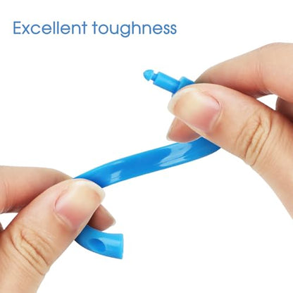 Blue Shower Curtain Hooks - 12 Pcs Circular Plastic Shower Curtain Rings for Bathroom - O Shaped Blue Shower Hooks Rings for Shower Curtain Rod - color: Blue