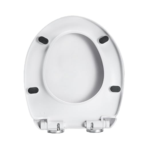 Round Plastic Toilet Seat with Quick-Release and Soft Close, Easy Install and Clean, Compatible with All Brands (White) - size: O