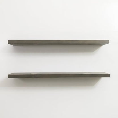 Floating Wall Shelves, Solid Natural Wood, Large and Small-Kitchen and Bathroom Shelf, Heavy Duty, Made in USA Set of 2 (Aged Barrel, 12Wx8D) - color: Aged Barrel, size: 12Wx8D