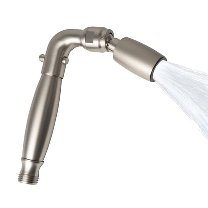 High Sierra® Solid Lead-Free Metal Handheld Shower Head, Built-in Trickle Valve, Patented single Nozzle Never Clogs. Shower Hose and Holder Not Included. Low Flow 1.8 GPM. Brushed Nickel Finish - color: Nickel, size: 1.8 GPM