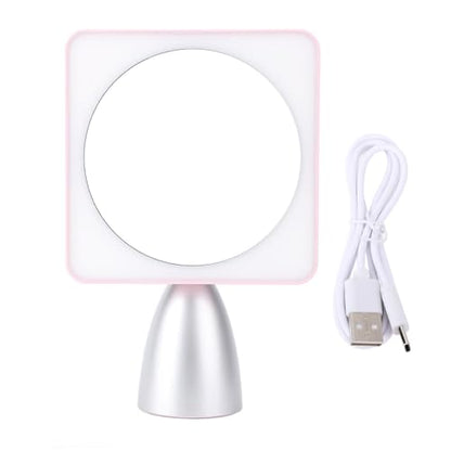 Yosoo 30x Magnifying Mirror with Light, Large 6' Lighted 30x Magnified Mirror with Suction Cups & Table Stand, Lighted Makeup Mirror with 12 Brightness Levels, 360° Rotation (Pink - color: Pink Silver