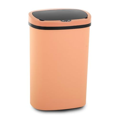 Automatic 13 Gallon Trash Can,Soft Close Large Garbage Can with Lid,Indoor Smart Trashcans for Kitchen,Waterproof Trashcans for Kitchen,Touch-Free Trash Can,Peach Pink - color: Pink, style: 1 piece