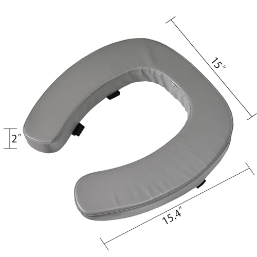 Toilet Seat Cushion with 2-inch High-Density Foam,Toilet Seat Riser-Suitable for Standard,Elongated Toilet Seats Commode Chairs Raised Toilet Seats(Grey) - color: Gray