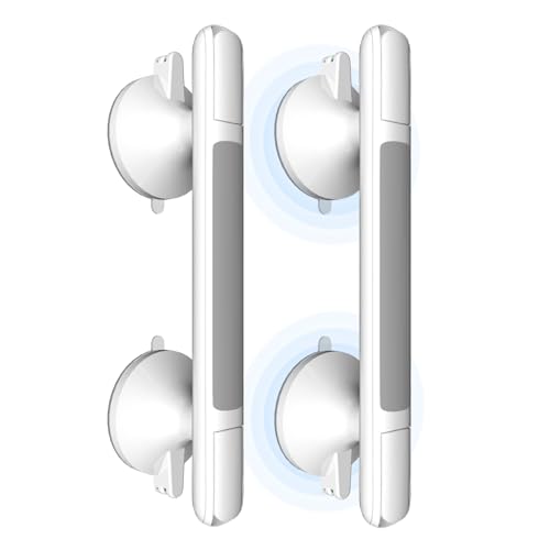 Grab Bars for Bathtubs and Showers, 2-PCS | With Indicator, Suction Cup Shower Handle, Surface Safety Grip, Strip Locking Latches Removable - color: 2-PCS