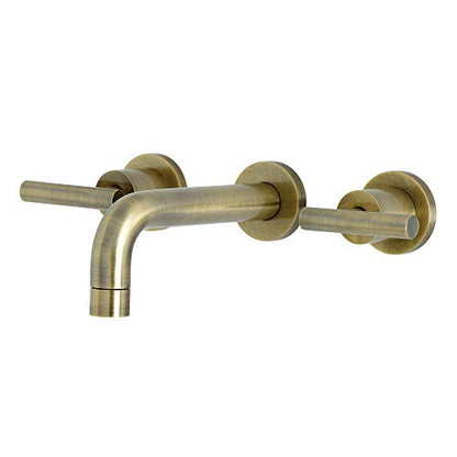Kingston KS8123CML Wall Mount Bathroom Faucet, Antique Brass - color: Antique Brass