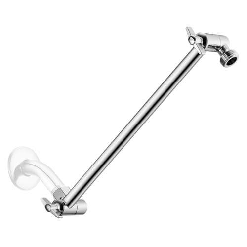 11 Inch Adjustable Shower Head Extension Arm With Locking Set Screw, Singing Rain 304 Stainless Steel Chrome Angle Height Adjustable, Easy Install, G1/2 Universal Connector Compatible (Chrome Finish) - color: 1. Chrome, style: 11 inch