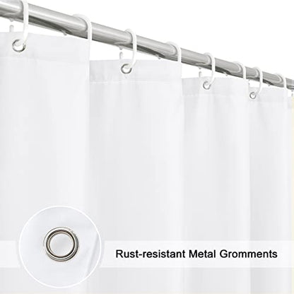 EurCross 72 x 76inch Shower Curtain for Bathroom, Easy Care Machine Washable Fabric Solid White Shower Curtain Liner 76 inch Long Without Hooks - color: White, size: 72"W x 76"L (Pack of 1)