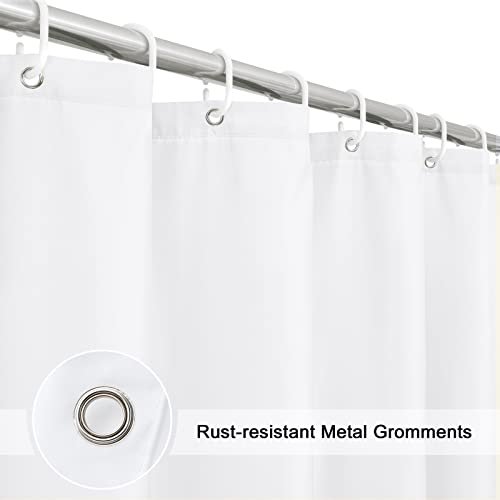 EurCross Extra Long Fabric Shower Curtain Liner 84 inches Long Length, Light in Machine Washable Water-Repellent Solid White Shower Curtain Liner for Bathroom 72 x 84inch - color: White, size: 72"W x 84"L (Pack of 1)