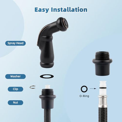 Universal Kitchen Side Sprayer Head, Nozzle Head Only, Oil Rubbed Bronze | NSF/ANSI/CAN 372 Certified, Compatible with Delta, Moen, Kohler and Other OEM Brands Pull Out Spray Head, Nozzle Head Only - color: Oil Rubbed Bronze, style: Nozzle Head Only
