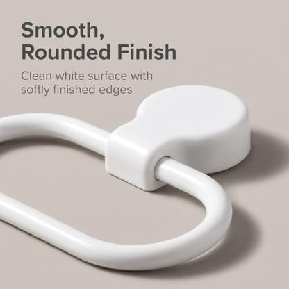 2Pcs White Towel Ring Towel Rack Hand Holder for Bathroom Self Adhesive Non Punching Adhesive Towel Ring Kitchen Cloth Hanger Bath Towel Bars