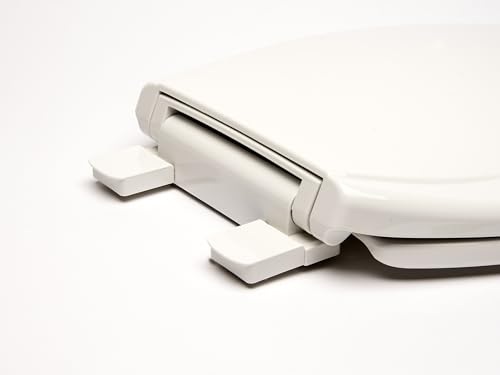 2Q1E6-00 Builder Grade Slow Close Plastic Toilet Seat with Vari Adjust Lok-Down R'N'C Hinge and Quik-Lok Mounting Hardware, Elongated, White - color: White, style: Elongated