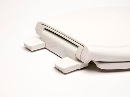 2Q1E6-00 Builder Grade Slow Close Plastic Toilet Seat with Vari Adjust Lok-Down R'N'C Hinge and Quik-Lok Mounting Hardware, Elongated, White - color: White, style: Elongated