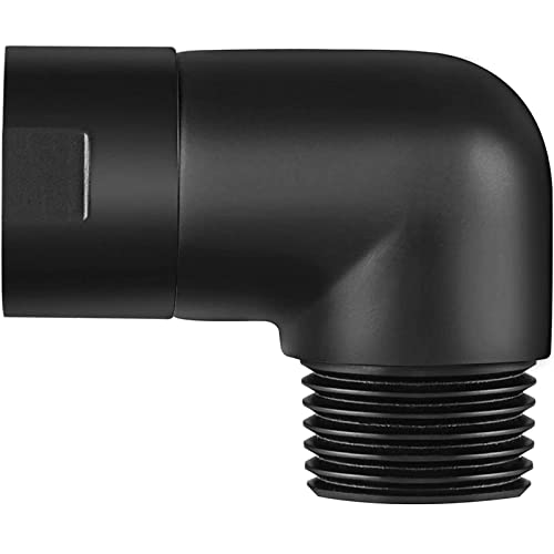 Black Shower Elbow Connector, Biveah Brass 90 Degree Shower Extension Arm Hose Elbow Adapter for Shower Head, KSB012B
