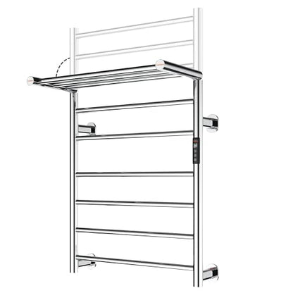 Heated Towel Rack Foldable Smart Dual-Zone APP No-Drill Chrome CA3 - color: Chrome, size: Pro-9Bar H35.43 x W21.65