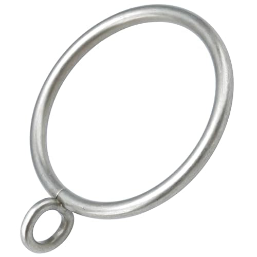 44 Pack Curtain Rings with Eyelets, Metal Drapery Ring for Pinch Pleat Curtains, Drape Ring 1.5 Inch I D Fits Up to 1.2 in Rod, Matte Silver - color: Matte Silver