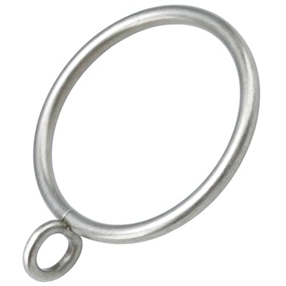 44 Pack Curtain Rings with Eyelets, Metal Drapery Ring for Pinch Pleat Curtains, Drape Ring 1.5 Inch I D Fits Up to 1.2 in Rod, Matte Silver - color: Matte Silver