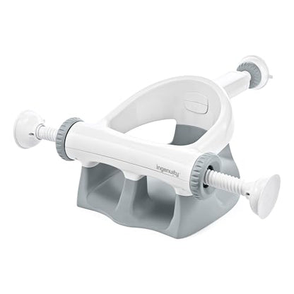 Ingenuity My Bath Seat for Sit-Up Baby Bathing, Sure & Secure Suction Cups, ASTM Safety Tested & Approved, Backrest for Assisted Sitting, Easy Setup & Storage, Gray - color: Gray