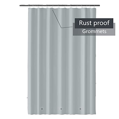 Shower Curtain Liner 72 x 72, Plastic Waterproof 4G Lightweight Shower Liner for Bathroom, with Grommets Holes and 3 Heavy Duty Magnetic Weights - color: Grey