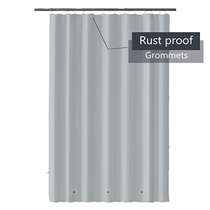 Shower Curtain Liner 72 x 72, Plastic Waterproof 4G Lightweight Shower Liner for Bathroom, with Grommets Holes and 3 Heavy Duty Magnetic Weights - color: Grey