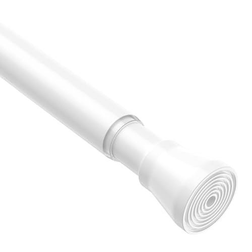 Spring Tension Curtain Rod 30 to 64 Inch, Adjustable Curtain Rods No Drilling Spring Loaded Curtain Rods for Windows Doors Kitchen Closet, White - color: White, size: 30" to 64"-1Pc