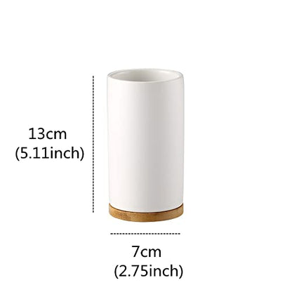 400ml Ceramic Toothbrush Cup Tumbler, Bathroom Cup Toothbrush Holder for Toothbrush and Toothpaste - style: White, Cup