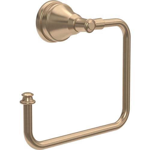 Delta Mylan (1-Pack) Hand Towel Holder Champagne Bronze Towel Racks for Bathroom Wall Square Towel Ring Holder for Bath Towel Hanger for Kitchen, Bathroom Accessories MYN46-CZ