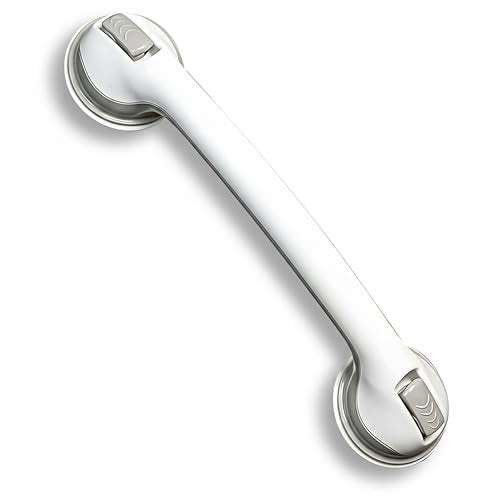 Safe-er-Grip Changing Lifestyles Suction Cup Grab Bars For Bathtubs & Showers; Safety Bathroom Assist Handle, White & Grey, 16 Inches - color: White/Grey, size: 16 inch (Pack of 1)