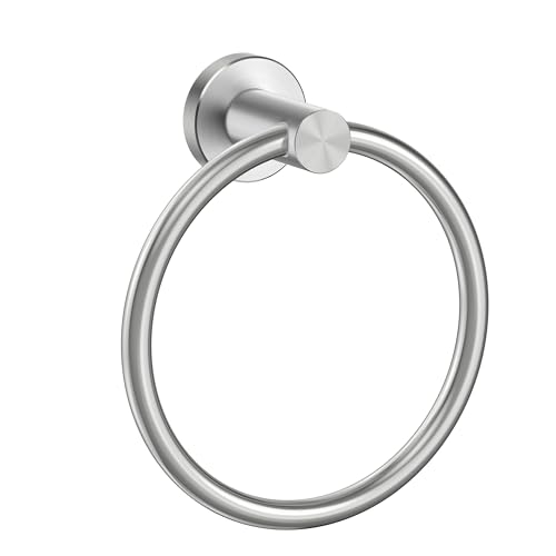 FORIOUS Towel Ring, SUS304 Stainless Steel Hand Towel Holder,Brushed Nickel | Modern Hand Towel Holder Rack Hanger Round for Bathroom Wall Mounted, Ideal for Bathroom, Kitchen, RV - color: Stainless Steel