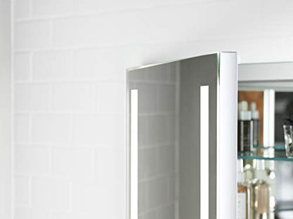 Kohler 99007-TLC-NA Verdera, Medicine Cabinet Mirror with Lights, Recessed or Surface Mount Bathroom, 24 in. W x 30 in. H - size: 24" W x 30"H, style: Lighted
