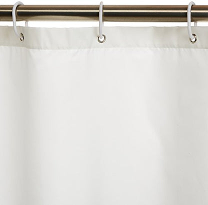 Amazon Basics Bathroom Shower Curtain, Water Repellent Fabric with Weighted Hem, Grommets & Hooks, Machine Washable, 72"x72", White - color: White, size: 72"W x 72"L (Pack of 1), style: Curtain
