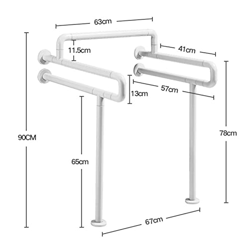 Toilet Safety Rails for Elderly, Toilet Rails for Elderly Free Standing, Heavy Duty Toilet Safety Frame with Arms, Handicap Toilet Seat, Easy Installation,White