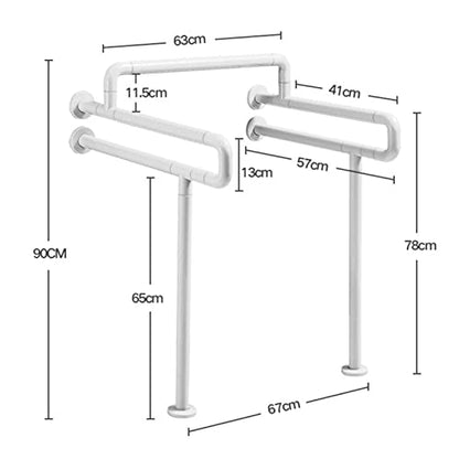 Toilet Safety Rails for Elderly, Toilet Rails for Elderly Free Standing, Heavy Duty Toilet Safety Frame with Arms, Handicap Toilet Seat, Easy Installation,White