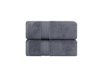 Milara Turkish Super-Plush Bathroom Hand Towels Set 2-Piece | Premium Cotton Hand Towels Set Absorbent, Durable with Hanging Loops | Anthracite (Dark Gray) Hand Towel, (16 x 30 Inches) - color: Anthracite (Dark Gray), size: Hand Towel (2 Pcs) - 16" x 30"