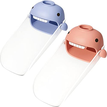 Faucet Extender for Toddlers and Kids, fits Sink spout tub for Kitchen and Bathroom. Promotes Hand Washing, Hygiene Awareness Independence. Cartoon Design w/Universal fits(Blue, Pink, 2PCS) - color: Blue Pink