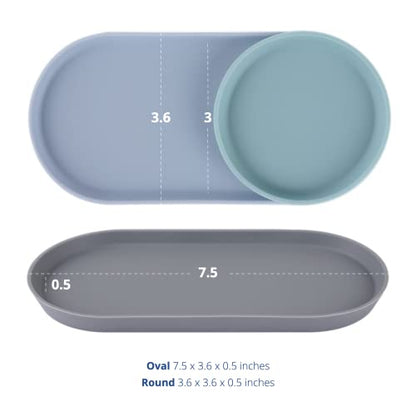 Blue Ginkgo Mini Silicone Trays – Set of 6 Easy-Clean Organizers for Bathroom, Kitchen, Desk, Vanity, and Cosmetics (Blue, Mint, Gray) - color: Blue