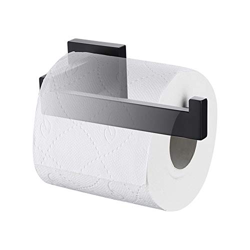 TASTOS Toilet Paper Holder Matte Black, Toilet Tissue Roll Holders Dispenser and Hangers Wall Mounted for Bathroom & Kitchen, Stainless Steel Modern Square Style 2 Pack - color: Matte Black, size: Square (2 pack)
