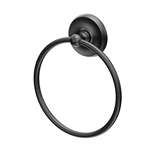 Gatco 5073MX Designer II Towel Ring, Wall-Mounted Bathroom Hand Towel Ring, 6.5" Face (Matte Black Finish) - color: Matte Black