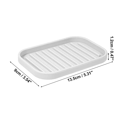 VOCOSTE Silicone Soap Dish, Light Gray, 13.5x9cm | Soap Cleaning Storage, Keep Soap Dry, For Home Bathroom Kitchen - color: Light Gray