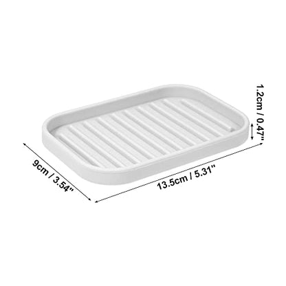 VOCOSTE Silicone Soap Dish, Light Gray, 13.5x9cm | Soap Cleaning Storage, Keep Soap Dry, For Home Bathroom Kitchen - color: Light Gray