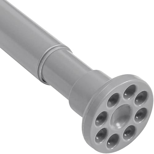 Grey Shower Curtain Rod 28"-77", Never Rust Anti-Slip Adjustable Tension Curtain Rods No Drilling, Heavy Duty Spring Enlarged Diameter 1" Tension Rod for Bathroom/Closet/Room Divider - color: Grey, size: 28"-77"