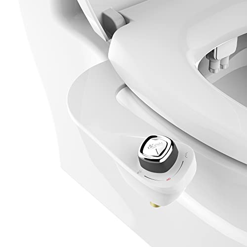 Bio Bidet SlimEdge Bidet Attachment for Toilet, Non Electric, Dual Nozzles for Front and Rear Cold Water Wash, Adjustable Water Pressure, White - size: 1 Pack
