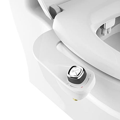Bio Bidet SlimEdge Bidet Attachment for Toilet, Non Electric, Dual Nozzles for Front and Rear Cold Water Wash, Adjustable Water Pressure, White - size: 1 Pack