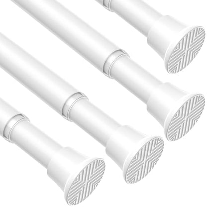 AIZESI Tension Rod 18-36 inch，4Pcs White Adjustable Tension Curtain Rod No Drilling Small Tension Rod Spring Tension Curtain Rod Expandable Curtain Rod - color: White, size: 18“-36“-4P