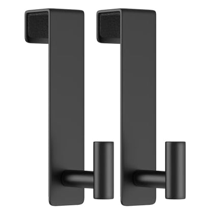 WUIVIUT T-Shaped Over Door Hooks - Fits Wooden & Metal Doors Less Than 1.77" Wide,Door Hanger for Office,Bedroom Heavy-Duty Stainless Steel Doors(T Shape 2 Pack, Fits 1-3/4'' Thick) - size: T Shape 2 Pack, Black