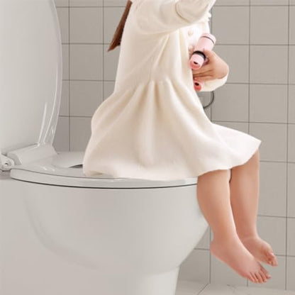 GarveeTech Round Toilet Seat with Built-in Toddler Seat & Slow Close - Potty Training Toilet Seat for Adult and Child, Magnetic Hinge, Safe PP Material, Easy to Clean, White - color: White-1, size: Round with Toddler Seat