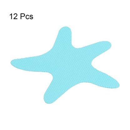 12pcs Non Slip Bathtub Stickers Bath Shower Floor 3.86" Anti-Slip Sticker Tape Starfish Style Decals for Bathroom Kitchen Bathtub Treads Stairs, Blue