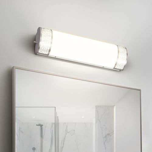 ASD 18 Inch LED Bathroom Vanity Light, 5CCT 2700K-5000K 20W, Dimmable Bathroom Light Fixtures, Modern Vanity Lights for Bathroom Lighting Fixtures Over Mirror, Wall Light Bar, Brushed Nickel, ETL - color: 18 Inch - Brushed Nickel, size: 1 Pack