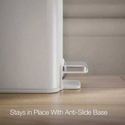 Kohler 6 Liter (1.5 Gallon) Stainless Steel Step Trash Can, White - color: White Stainless Steel, size: 1.6 Gallon - Step Can